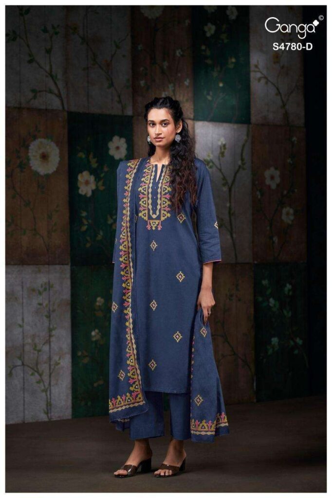 My Fashion Road Ganga Fashion Siyanshi Premium Cotton Summer Suit | S4780 – D