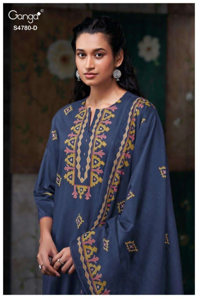 My Fashion Road Ganga Fashion Siyanshi Premium Cotton Summer Suit | S4780 – D