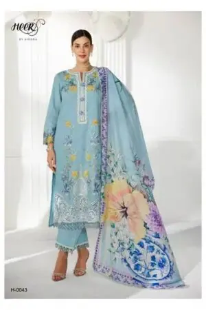 My Fashion Road Kimora Heer Baroque Vol 248 Lawn Cotton With Resham Embroidered Salwar Kameez | H – 0043