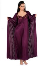 My Fashion Road Zyvera Luxury Satin 2 pcs Bridal Nightwear Set | Buy1get1