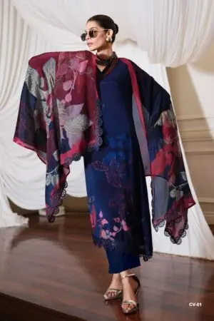My Fashion Road Varsha Canvas Exclusive Fancy Muslin Salwar Suit | CV – 01
