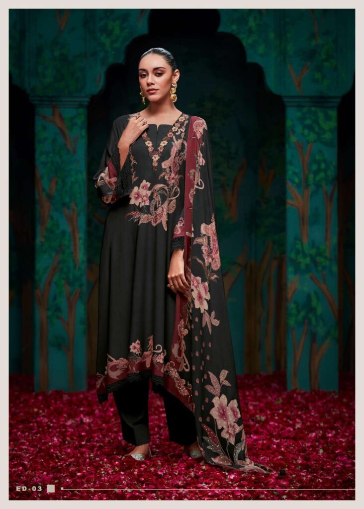 My Fashion Road Varsha Eden Viscose Muslin Fancy Ladies Suit | ED – 03