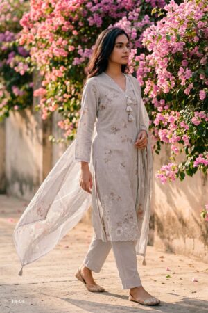 My Fashion Road Varsha Jasper Fancy Cotton Linen Suit | JR – 04