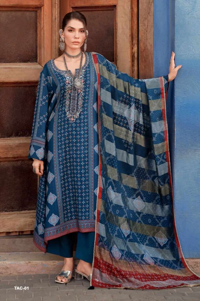 My Fashion Road Varsha The Ajrakh Chapter Latest Designs Muslin Suit | TAC – 01