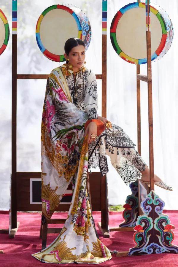 My Fashion Road Elan Pakistani Lawn Unstitched Suit 2026 | ZEVARÉ 07 B