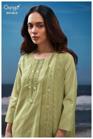 My Fashion Road Ganga Cairael Premium Cotton Suit | S4748 – D