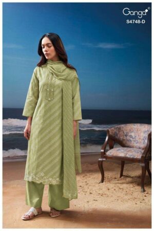My Fashion Road Ganga Cairael Premium Cotton Suit | S4748 – D