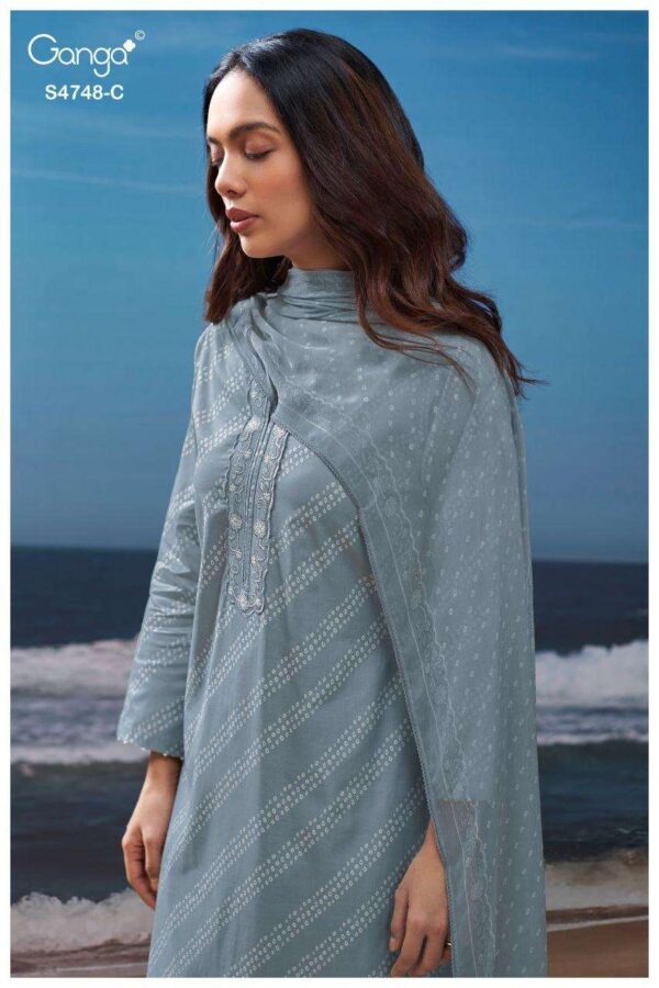 My Fashion Road Ganga Cairael Premium Cotton Suit | S4748 – C