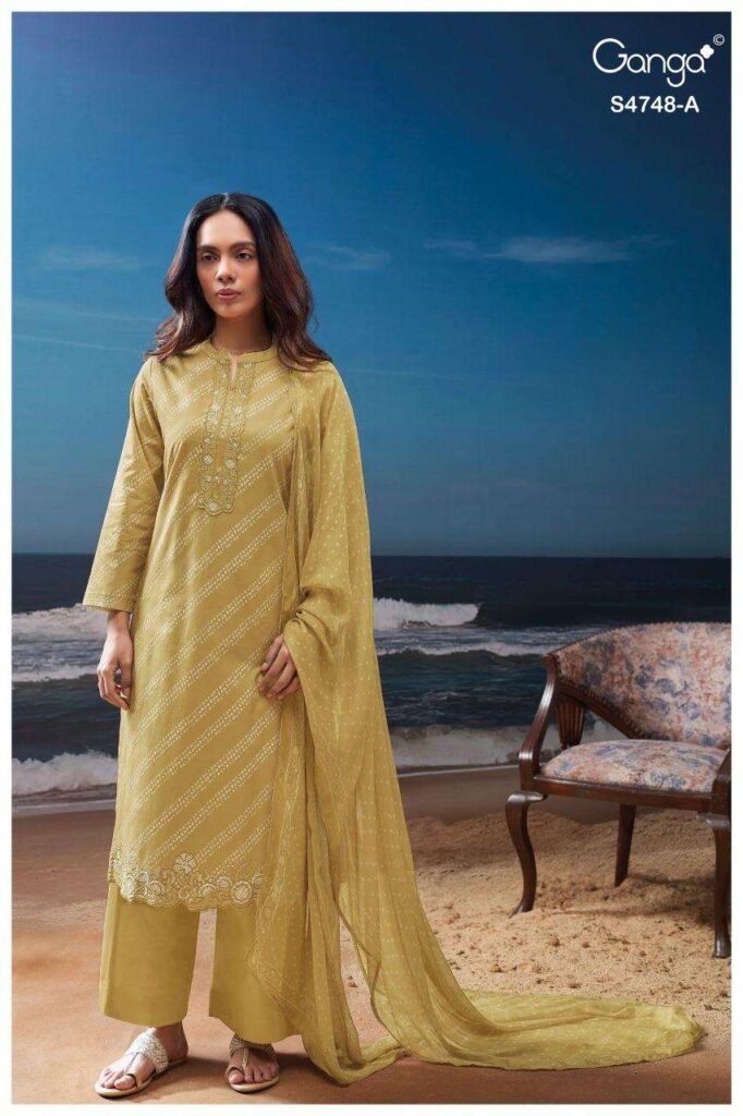 My Fashion Road Ganga Cairael Premium Cotton Suit | S4748 – A