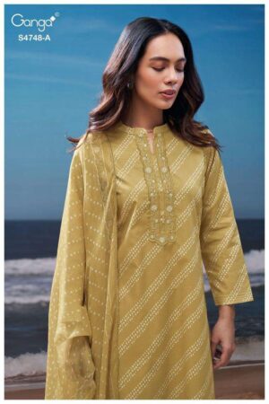 My Fashion Road Ganga Cairael Premium Cotton Suit | S4748 – A