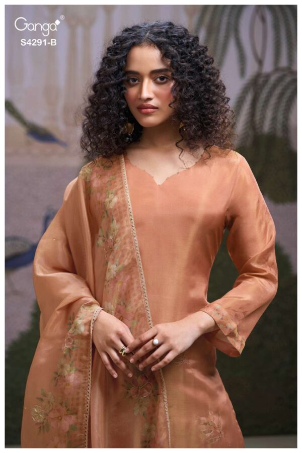 My Fashion Road Ganga Fashion Clarae Pure Bemberg Silk Suit | S4291 – B