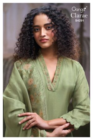 My Fashion Road Ganga Fashion Clarae Pure Bemberg Silk Suit | S4291 – C