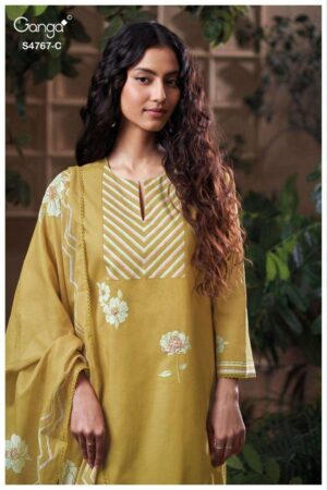 My Fashion Road Ganga Fashion Direlia Fancy Cotton Suit | S4767 – C