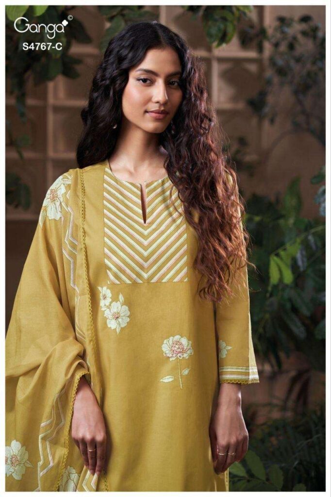 My Fashion Road Ganga Fashion Direlia Fancy Cotton Suit | S4767 – C