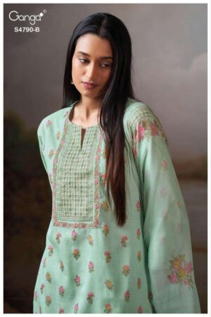 My Fashion Road Ganga Fashion Eshmita Pure Organdy Latest Suit | S4790 – B