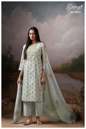 My Fashion Road Ganga Fashion Eshmita Pure Organdy Latest Suit | S4790 – C