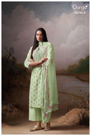 My Fashion Road Ganga Fashion Eshmita Pure Organdy Latest Suit | S4790 – D