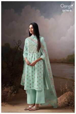 My Fashion Road Ganga Fashion Eshmita Pure Organdy Latest Suit | S4790 – B