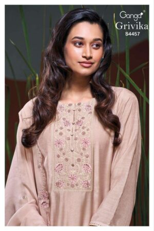 My Fashion Road Ganga Fashion Grivika Pure Bemberg Silk Designer Suit | S4457 – C