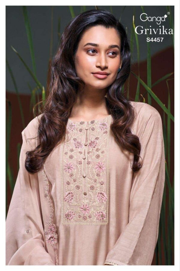 My Fashion Road Ganga Fashion Grivika Pure Bemberg Silk Designer Suit | S4457 – C