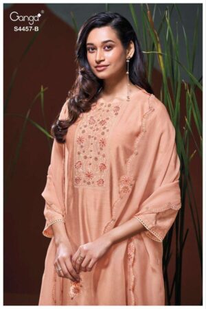 My Fashion Road Ganga Fashion Grivika Pure Bemberg Silk Designer Suit | S4457 – B