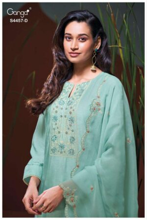 My Fashion Road Ganga Fashion Grivika Pure Bemberg Silk Designer Suit | S4457 – D