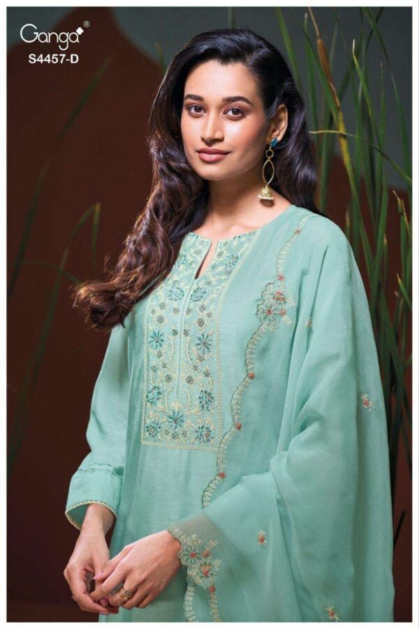 My Fashion Road Ganga Fashion Grivika Pure Bemberg Silk Designer Suit | S4457 – D