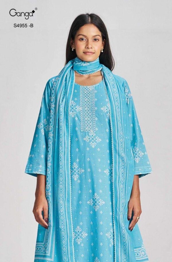 My Fashion Road Ganga Fashion Ibbani Exclusive Cotton Suit | S4955 – B