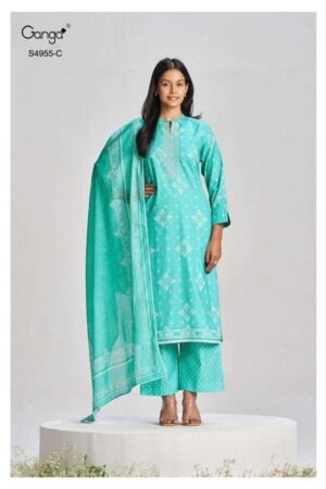 My Fashion Road Ganga Fashion Ibbani Exclusive Cotton Suit | S4955 – C