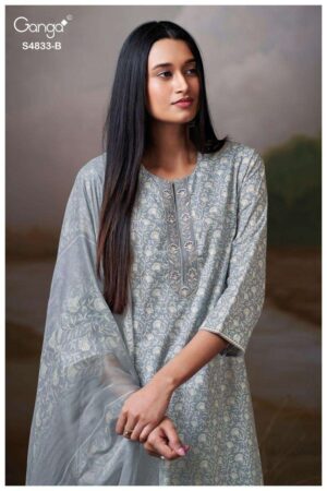 My Fashion Road Ganga Fashion Ilyndra Printed Premium Cotton Suit | S4833-B