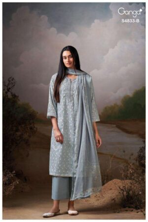 My Fashion Road Ganga Fashion Ilyndra Printed Premium Cotton Suit | S4833-B