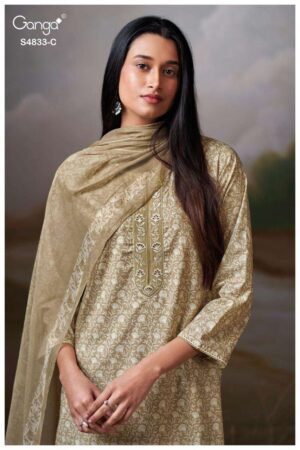 My Fashion Road Ganga Fashion Ilyndra Printed Premium Cotton Suit | S4833-C