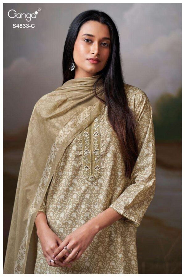 My Fashion Road Ganga Fashion Ilyndra Printed Premium Cotton Suit | S4833-C