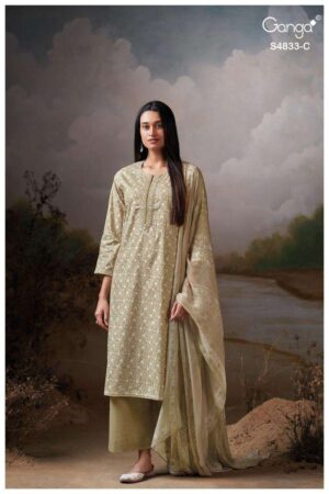 My Fashion Road Ganga Fashion Ilyndra Printed Premium Cotton Suit | S4833-C