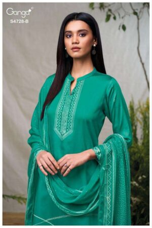 My Fashion Road Ganga Fashion Jareesha Exclusive Cotton Satin Suit | S4728 – B