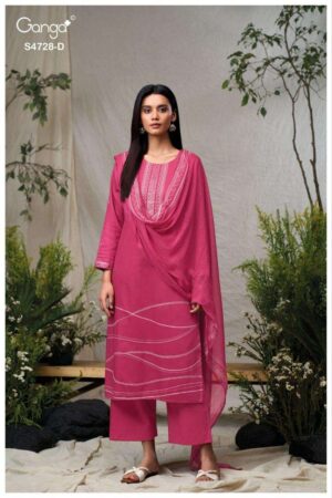 My Fashion Road Ganga Fashion Jareesha Exclusive Cotton Satin Suit | S4728 – D