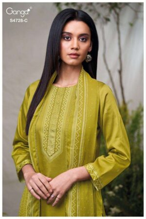 My Fashion Road Ganga Fashion Jareesha Exclusive Cotton Satin Suit | S4728 – C