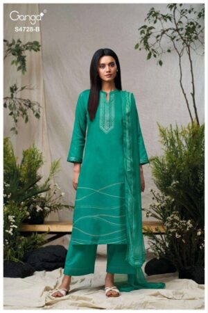 My Fashion Road Ganga Fashion Jareesha Exclusive Cotton Satin Suit | S4728 – B
