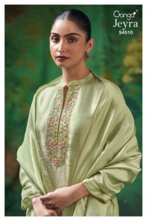 My Fashion Road Ganga Fashion Jeyra Pure Bemberg Silk Designer Suit | S4510 – C