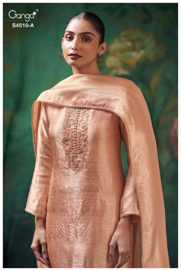 My Fashion Road Ganga Fashion Jeyra Pure Bemberg Silk Designer Suit | S4510 – A