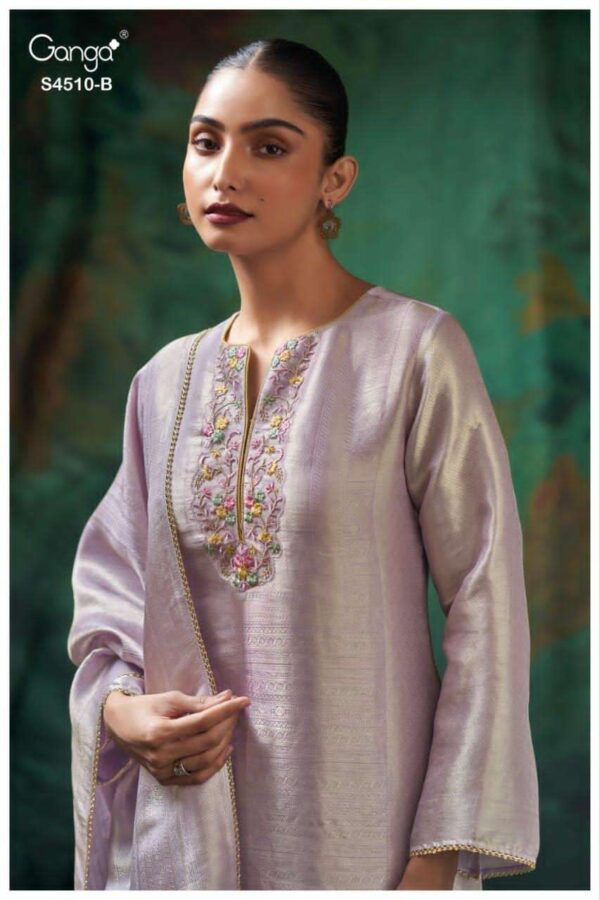 My Fashion Road Ganga Fashion Jeyra Pure Bemberg Silk Designer Suit | S4510 – B