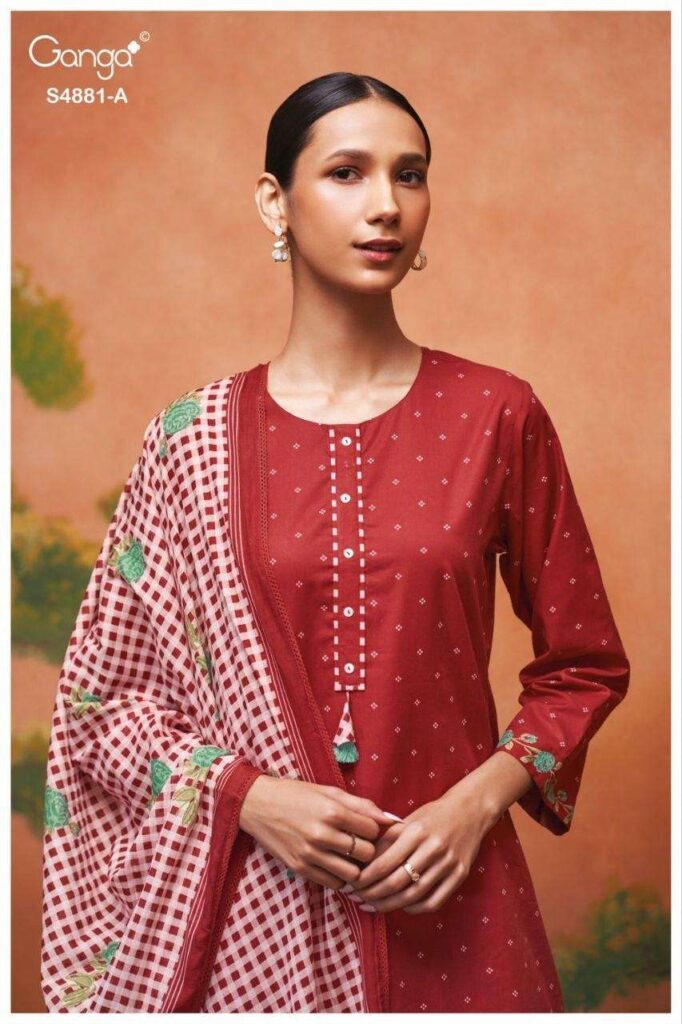 My Fashion Road Ganga Fashion Kivika Premium Wear Cotton Suit | S4881 – A