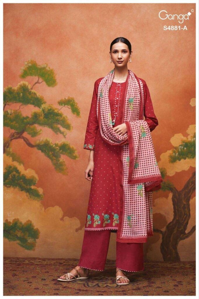My Fashion Road Ganga Fashion Kivika Premium Wear Cotton Suit | S4881 – A