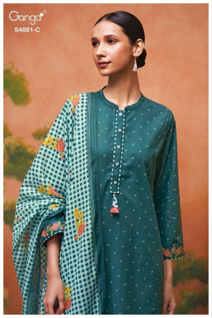 My Fashion Road Ganga Fashion Kivika Premium Wear Cotton Suit | S4881 – C