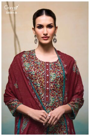 My Fashion Road Ganga Fashion Ruby Premium Wear Cotton Dress | S4581 – A