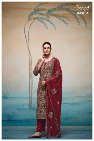 My Fashion Road Ganga Fashion Ruby Premium Wear Cotton Dress | S4581 – A