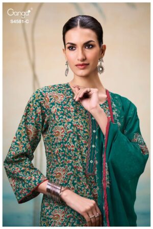 My Fashion Road Ganga Fashion Ruby Premium Wear Cotton Dress | S4581 – C