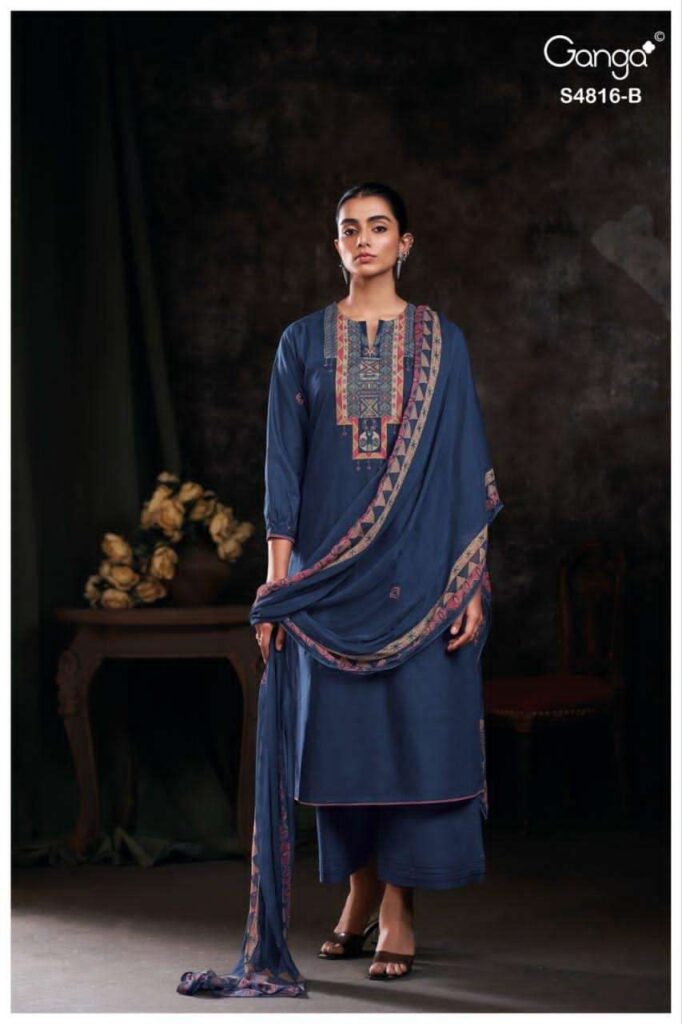 My Fashion Road Ganga Fashion Sylvia Premium Designs Cotton Dress | S4816 – B
