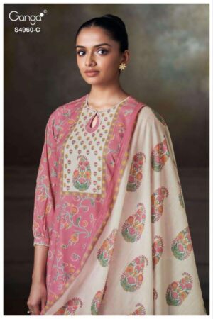 My Fashion Road Ganga Tersia Cotton Mul Dupatta Ethnic Suit | S4960 – C
