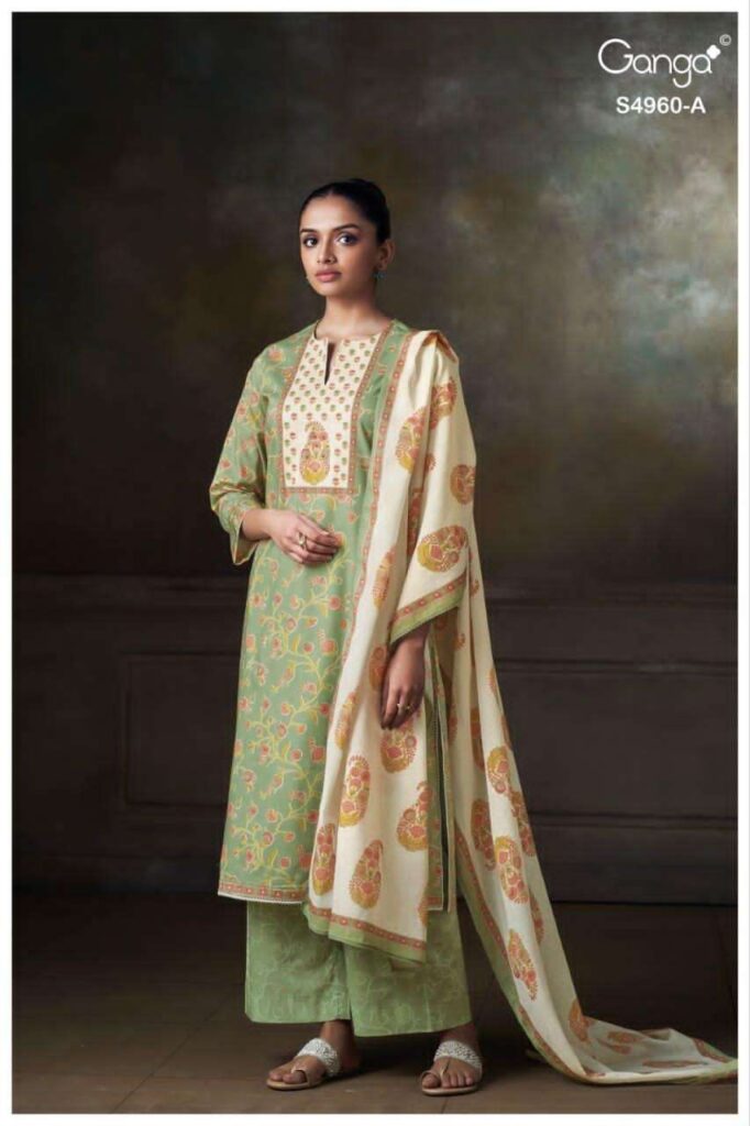 My Fashion Road Ganga Tersia Cotton Mul Dupatta Ethnic Suit | S4960 – A